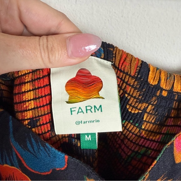 Farm Rio Floral Long Sleeve Midi Dress Size Medium - Picture 2 of 9